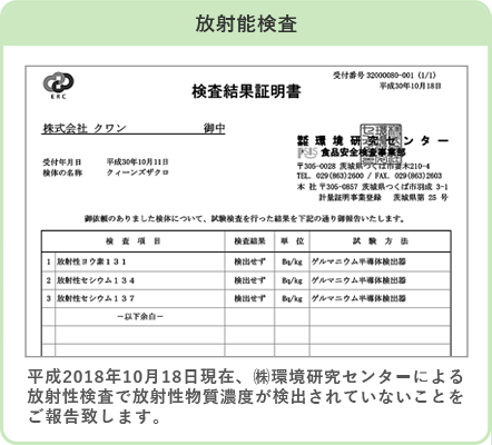 放射能物質　-検出せず